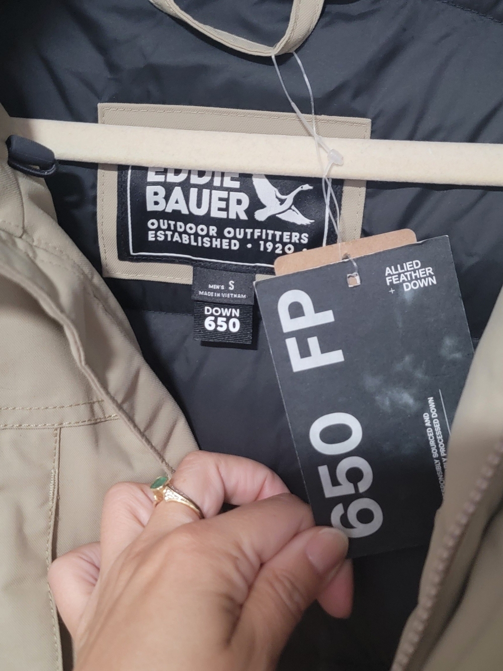 Eddie Bauer Men’s 650 Fill Power Down Jacket - Khaki